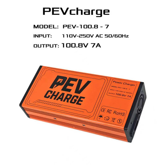 PEV 100.8V 7A High-Current Charger for Electric Unicycles & E-Motorcycles, Fast Charging with Smart Safety Protection